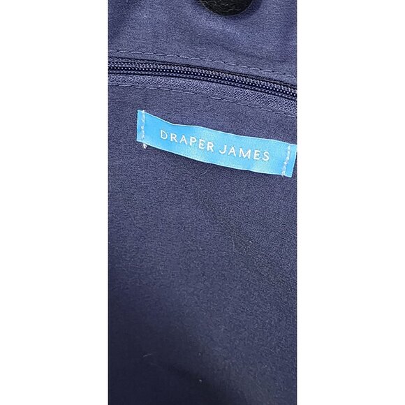 Straw Tote Bag With Floral Scarf Accent & Blue Lining By Draper James - Picture 4 of 6